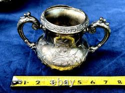 Providence Silver Plate Tea Coffee Pot, Creamer & 2 Sugar Bowls (4 Pcs)