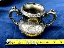Providence Silver Plate Tea Coffee Pot, Creamer & 2 Sugar Bowls (4 Pcs)