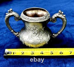 Providence Silver Plate Tea Coffee Pot, Creamer & 2 Sugar Bowls (4 Pcs)