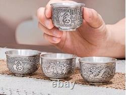 Pure Silver 999 Double-layer Insulation Master Drink Cup Small Tea Bowl 40ML