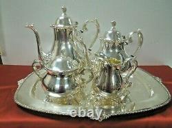Q690 Vintage Wilcox International Silver Co 5 Piece Tea /Coffee Set Silver-plate