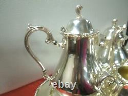 Q690 Vintage Wilcox International Silver Co 5 Piece Tea /Coffee Set Silver-plate