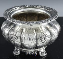 RARE 5pc ART DECO ENGLISH SILVER PLATE FLORAL SHELL FEET COFFEE TEA SET SERVICE