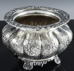 RARE 5pc ART DECO ENGLISH SILVER PLATE FLORAL SHELL FEET COFFEE TEA SET SERVICE