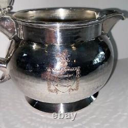 RARE Antique Hammered Silver Plate Barker Ellis George II 1752 Farthing Tea Pot