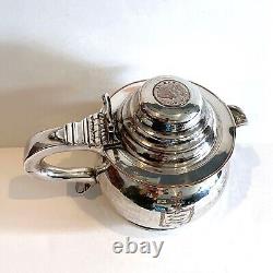 RARE Antique Hammered Silver Plate Barker Ellis George II 1752 Farthing Tea Pot