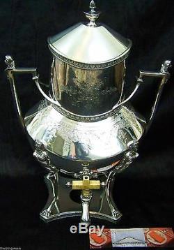 RARE CLASSICAL REVIVAL AMERICAN SILVER CIRCA 1800's SAMOVAR TEA WATER URN SERVER