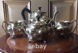 RARE The Barbour Silver Co Nickel Silver Vintage 4 Piece Tea Set Stamped #4009