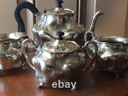 RARE The Barbour Silver Co Nickel Silver Vintage 4 Piece Tea Set Stamped #4009