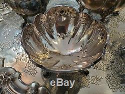 RARE Vintage Reed & Barton WINTHROP Silverplate Tray & Tea Service Pumpkin 1795