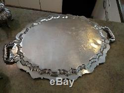 RARE Vintage Reed & Barton WINTHROP Silverplate Tray & Tea Service Pumpkin 1795