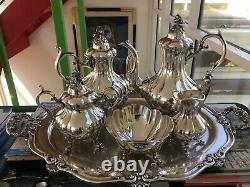 REED & BARTON 1795 Winthrop Silver Plate Tea & Coffee Service Set 5 pcs 1950s