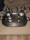 Reed & Barton Silver Plate Coffee Tea Set Winthrop #1795 Pumpkin Finial Rococo