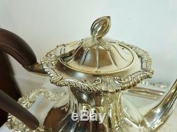 RIDEAU PLATE BY BIRKS 5 PC. GADROON & SHELL TEA & COFFEE SET with 25 1/2 TRAY