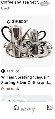 Ralph Lauren Pottery Barn Maxfield Hotel Coffee & Tea Set Silver Plate 6 Pcs Set