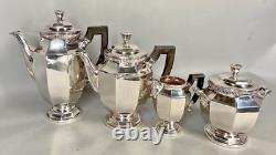 Rare 19th Century Christofle Silver-Plated 5-Piece Tea Set with Ornate Tray