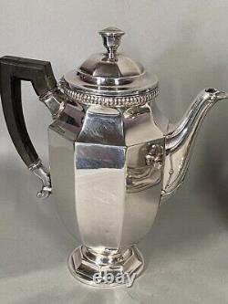 Rare 19th Century Christofle Silver-Plated 5-Piece Tea Set with Ornate Tray