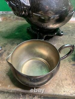 Rare Antique Silver Plate Tea Set 5 Pc