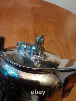 Rare Antique Wilcox Silver Plate CO. Quadruple Tea Pot 5.75 T/Sphinx Finial