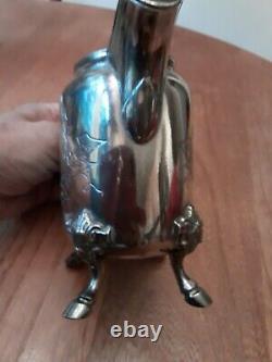 Rare Antique Wilcox Silver Plate CO. Quadruple Tea Pot 5.75 T/Sphinx Finial