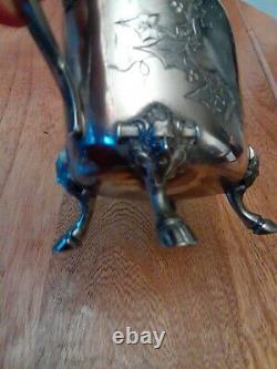 Rare Antique Wilcox Silver Plate CO. Quadruple Tea Pot 5.75 T/Sphinx Finial