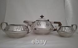 Rare Art Deco Silverplate Coffee Tea Set Harrison Fisher & Company Sheffield