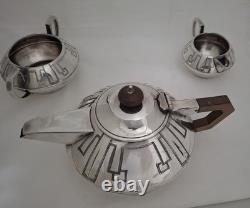 Rare Art Deco Silverplate Coffee Tea Set Harrison Fisher & Company Sheffield