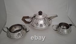 Rare Art Deco Silverplate Coffee Tea Set Harrison Fisher & Company Sheffield