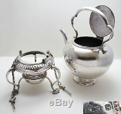 Rare Bachelors Size Antique Victorian Silver Plated SPIRIT KETTLE Tea Pot Stand