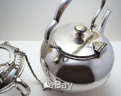 Rare Bachelors Size Antique Victorian Silver Plated SPIRIT KETTLE Tea Pot Stand