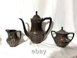 Rare Coronation Community Plate Tea Set Tea pot, Creamer And sugar bowl c1936