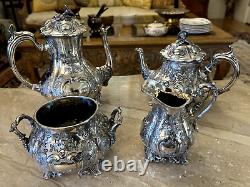 Rare Crown Mark Silver Plated Marked 541 Coffee & Tea Set of 4 Pcs