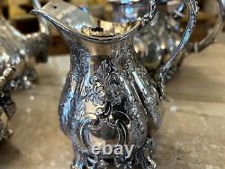 Rare Crown Mark Silver Plated Marked 541 Coffee & Tea Set of 4 Pcs