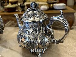 Rare Crown Mark Silver Plated Marked 541 Coffee & Tea Set of 4 Pcs