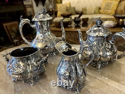 Rare Crown Mark Silver Plated Marked 541 Coffee & Tea Set of 4 Pcs