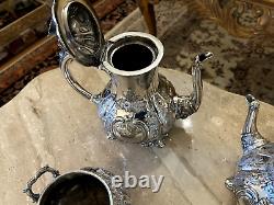 Rare Crown Mark Silver Plated Marked 541 Coffee & Tea Set of 4 Pcs