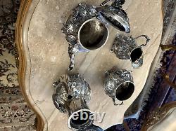 Rare Crown Mark Silver Plated Marked 541 Coffee & Tea Set of 4 Pcs