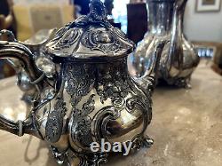 Rare Crown Mark Silver Plated Marked 541 Coffee & Tea Set of 4 Pcs