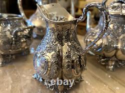 Rare Crown Mark Silver Plated Marked 541 Coffee & Tea Set of 4 Pcs