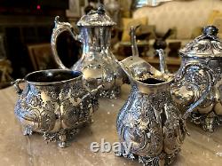 Rare Crown Mark Silver Plated Marked 541 Coffee & Tea Set of 4 Pcs