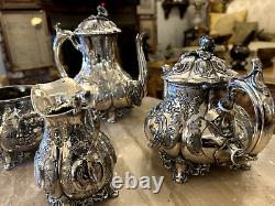 Rare Crown Mark Silver Plated Marked 541 Coffee & Tea Set of 4 Pcs