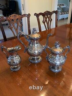 Rare Fancy Coffee Tea Set Silver Plate Meriden Britannia Co. Mint