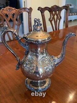 Rare Fancy Coffee Tea Set Silver Plate Meriden Britannia Co. Mint