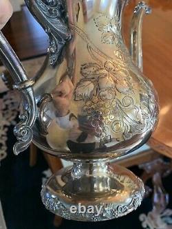 Rare Fancy Coffee Tea Set Silver Plate Meriden Britannia Co. Mint