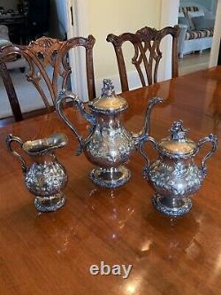 Rare Fancy Coffee Tea Set Silver Plate Meriden Britannia Co. Mint