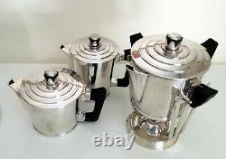 Rare French Art Deco Coffee/Tea Service with Samovar by ERCUIS Sirius Pattern
