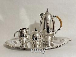 Rare Silver Tea Set Coffee Set with Tray by Rogers Flair 1956 Mid-Century Modern