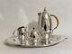 Rare Silver Tea Set Coffee Set With Tray By Rogers Flair 1956 Mid-century Modern