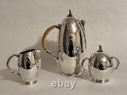 Rare Silver Tea Set Coffee Set with Tray by Rogers Flair 1956 Mid-Century Modern