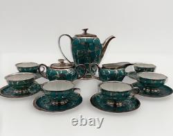 Rare Stunning Rosenthal 1920-30s Silver Overlay Art Deco Tea Service Set